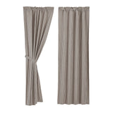 Farmstead Charcoal Ticking Stripe Blackout Panel Curtain-Lange General Store