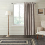 Farmstead Charcoal Ticking Stripe Blackout Panel Curtain-Lange General Store