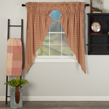 Sawyer Mill Red Plaid Short Prairie Curtains-Lange General Store