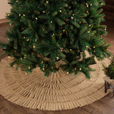 Festive Natural Burlap Ruffled Tree Skirt-Lange General Store