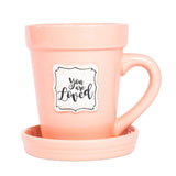 Flower Pot Mug Peach - You’re Loved-Lange General Store