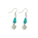 From the Heart Turqouise Look Charm Earrings-Lange General Store