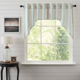 Grain Sack Aqua Swag Curtains-Lange General Store