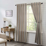 Grain Sack Charcoal Long Panel Curtains-Lange General Store