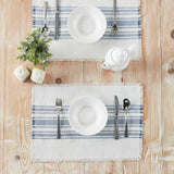 Grain Sack Stripe Blue Placemats-Lange General Store