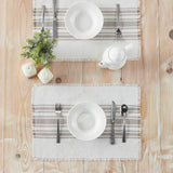 Grain Sack Stripe Grey Placemats-Lange General Store