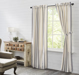 Grace Grain Sack Stripe Long Panel Curtains-Lange General Store