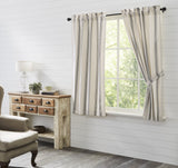 Grace Grain Sack Stripe Short Panel Curtains-Lange General Store