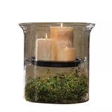 Hammered Glass Candle Holder-Lange General Store