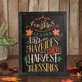 Harvest Blessings Phrases Black Border Wall Sign-Lange General Store