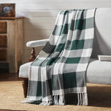 Hunter Green Check Woven Throw-Lange General Store