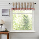 Kaila Ticking Blue Ruffled Valance-Lange General Store