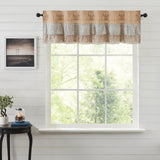 Kaila Ticking Gold Ruffled Valance-Lange General Store