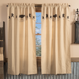 Kettle Grove Crow Short Panel Curtains-Lange General Store