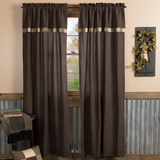 Kettle Grove Plaid Block Border Panel Curtains-Lange General Store