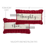 Chenille Christmas Naughty and Nice Pillow-Lange General Store