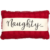 Chenille Christmas Naughty and Nice Pillow-Lange General Store