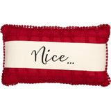 Chenille Christmas Naughty and Nice Pillow-Lange General Store