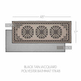 Medallion Black Tan Jacquard Bath Mat-Lange General Store