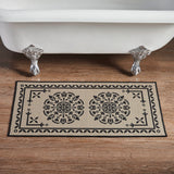 Medallion Black Tan Jacquard Bath Mat-Lange General Store