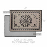 Medallion Black Tan Jacquard Bath Mat-Lange General Store