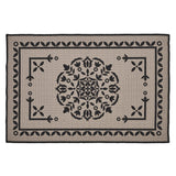 Medallion Black Tan Jacquard Bath Mat-Lange General Store