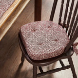 Medallion Burgundy Tan Jacquard Chair Pad-Lange General Store