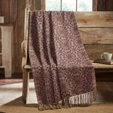 Medallion Burgundy Tan Jacquard Woven Throw-Lange General Store