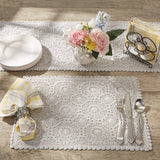 Mist Grey Lace Placemats-Lange General Store