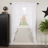 Muslin Ruffled Bleached White Long Prairie Curtains-Lange General Store