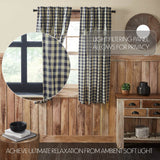 My Country Navy & Khaki Short Panel Curtains-Lange General Store