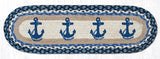 Navy Anchor Stair Tread Latex Rug-Lange General Store