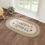 Navy Rose Happy Spring Collection Braided Rugs - Oval - Lange General Store