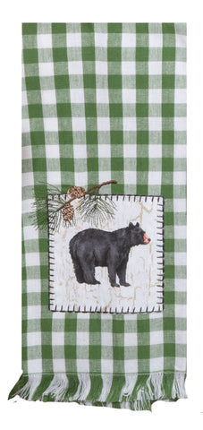 Pinecone Trails Bear Tea Towel-Lange General Store