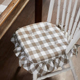 Portabella Check Ruffled Chair Pad-Lange General Store