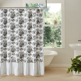 Portabella Floral Ruffled Shower Curtain-Lange General Store