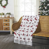 Reindeer Dash Red White Throw-Lange General Store