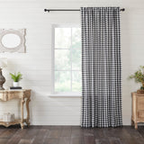 Annie Black Buffalo Check Extra Long Panel Curtain-Lange General Store