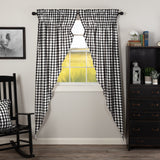 Annie Black Buffalo Check Long Prairie Curtains-Lange General Store