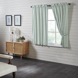 Sage Ann Buffalo Check Short Panel Curtains-Lange General Store