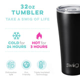 Swig Matte Black Tumbler, 32 oz.-Lange General Store