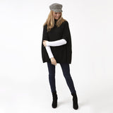 Victoria Knit Poncho - Black-Lange General Store