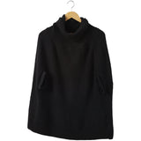 Victoria Knit Poncho - Black-Lange General Store