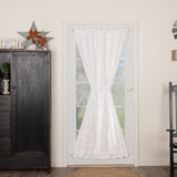 White Ruffled Sheer Petticoat Door Panel Curtain-Lange General Store