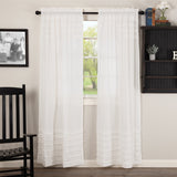 White Ruffled Sheer Petticoat Panel Curtains-Lange General Store