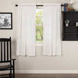 White Ruffled Sheer Petticoat Short Panel Curtains-Lange General Store