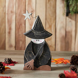 Witch w/Broom Wooden Figurine-Lange General Store