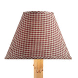 Burgundy Mini Check Lamp Shade-Lange General Store