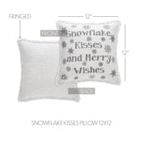 Yuletide Burlap Antique White Snowflake Kisses Pillow-Lange General Store