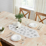 Yuletide Burlap Antique White Snowflake Table Runner-Lange General Store